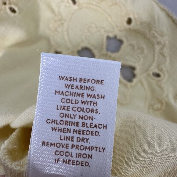 Lauren Conrad Blouse Size XXL Yellow Eyelet Boho - Picture 2 of 11